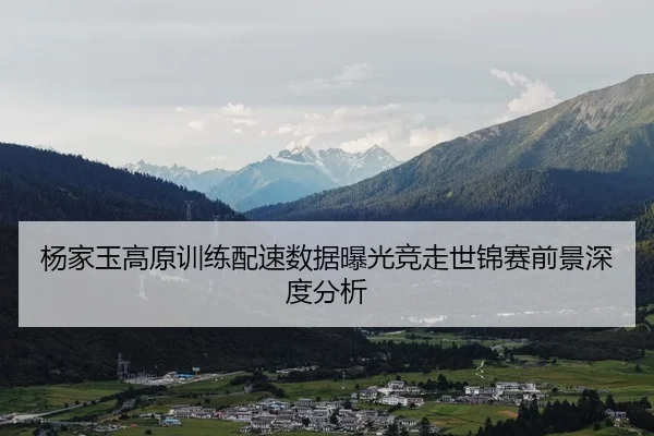 杨家玉高原训练配速数据曝光竞走世锦赛前景深度分析